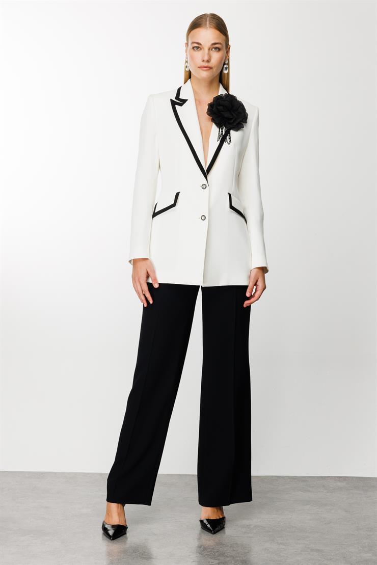 Modailgi  Yüksek Bel Bol Paça Takım Pantolon - 7816 Siyah