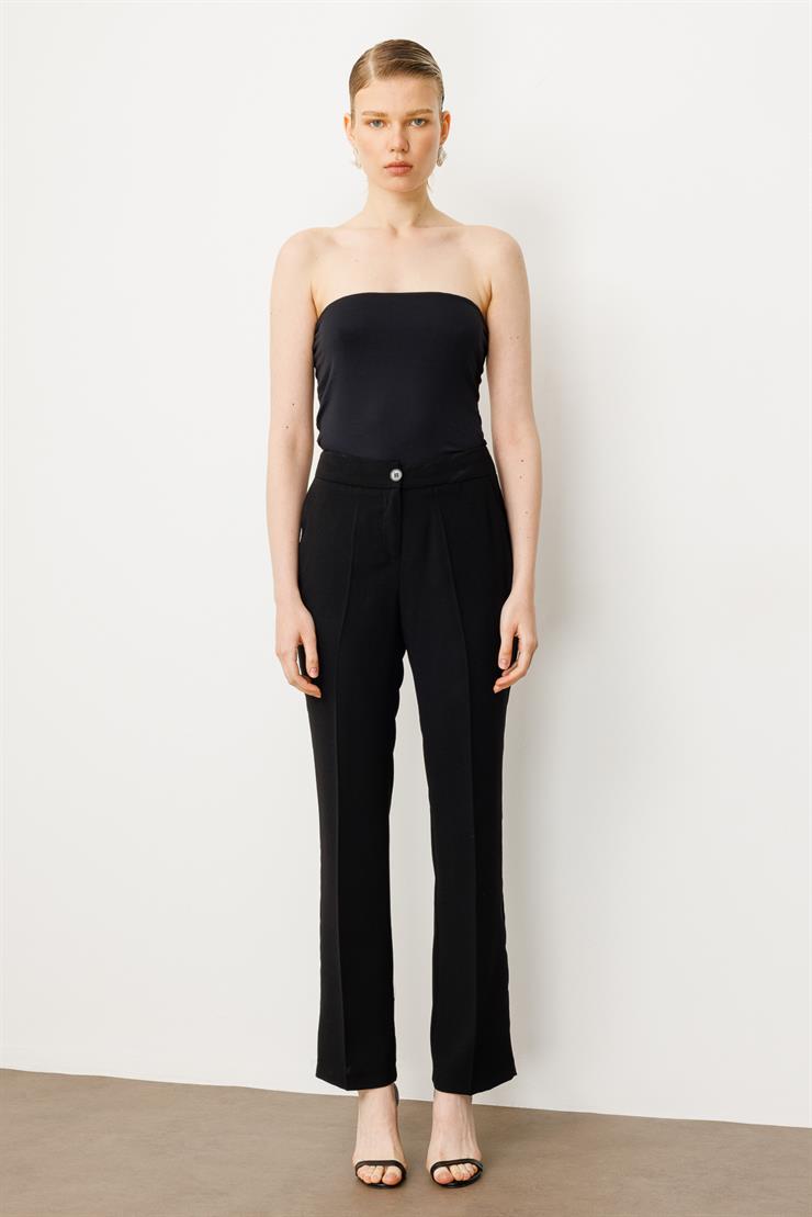 Modailgi  Yüksek Bel Klasik Paça Pantolon - 1630,1640 Siyah