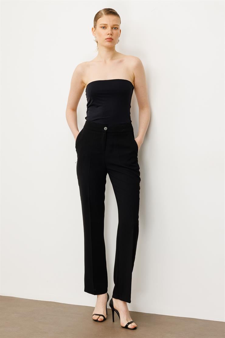 Modailgi  Yüksek Bel Klasik Paça Pantolon - 1630,1640 Siyah