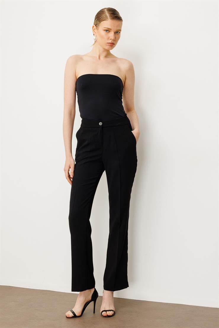 Modailgi  Yüksek Bel Klasik Paça Pantolon - 1630,1640 Siyah