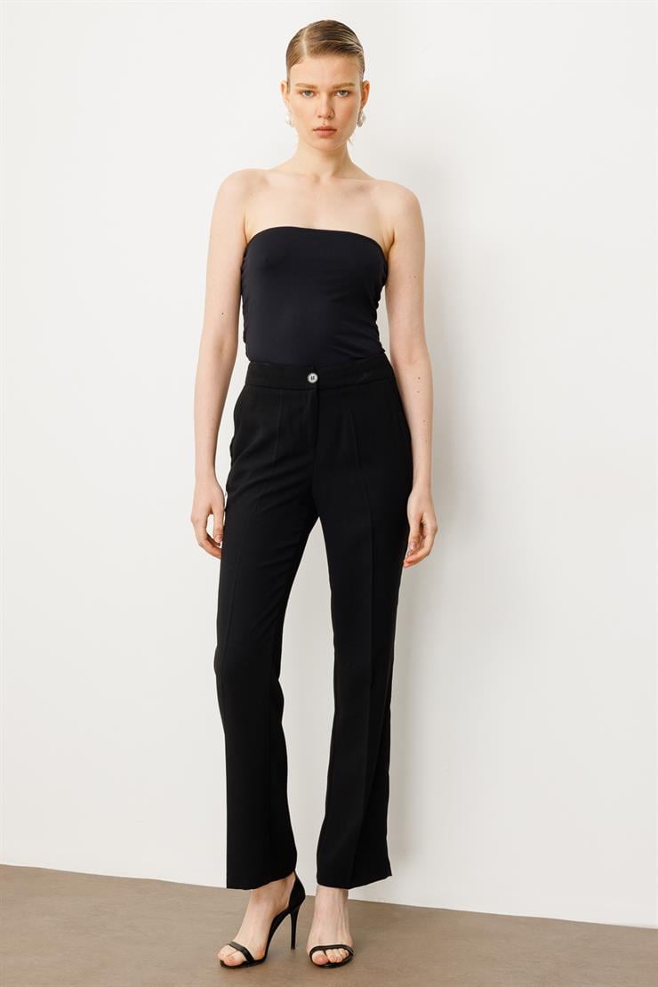 Modailgi  Yüksek Bel Klasik Paça Pantolon - 1630,1640 Siyah