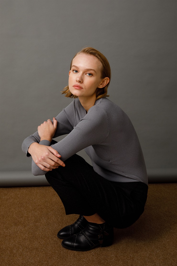 Modailgi  Yüksek Bel Lastik Detaylı Pantolon Antrasit