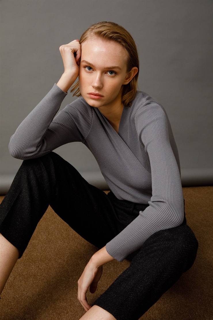 Modailgi  Yüksek Bel Lastik Detaylı Pantolon Antrasit