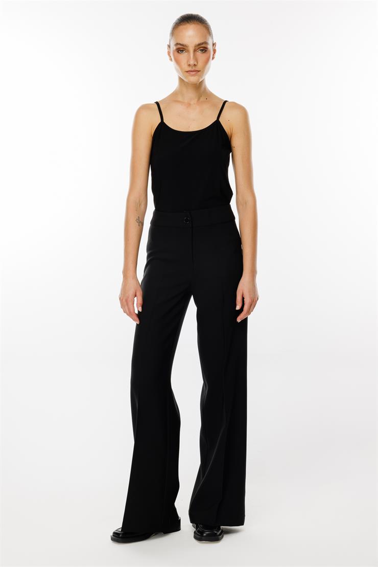 Modailgi  Yüksek Bel Rahat Kesim Palazzo Pantolon - 7962 Siyah