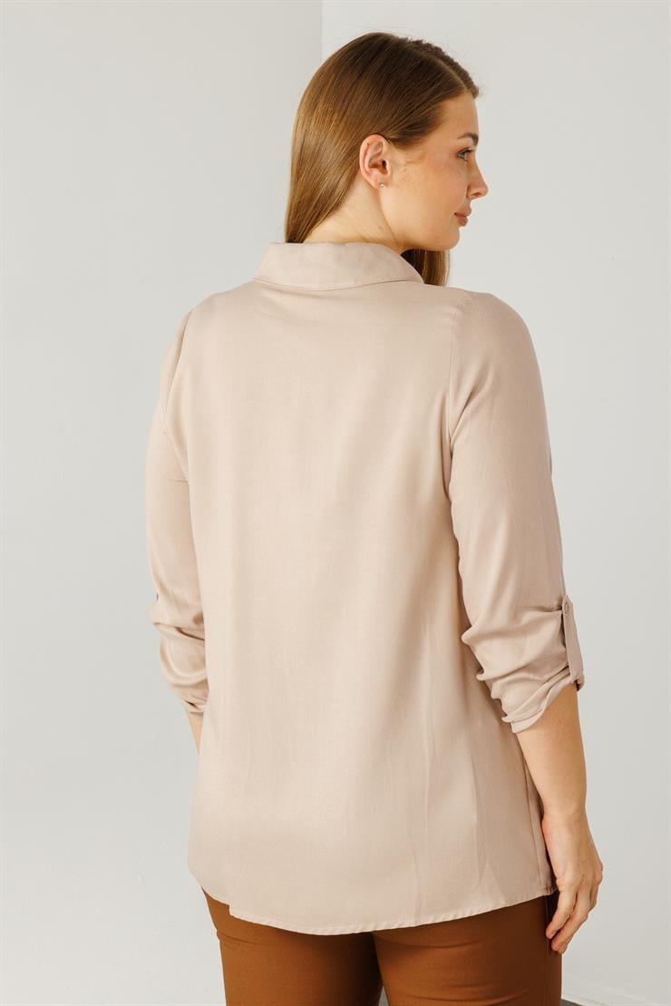 Modailgi  Yün Viskon Gömlek Bej