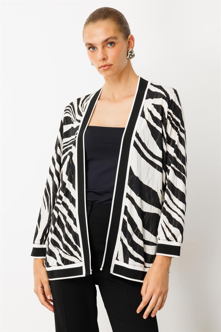 Modailgi  Zebra Desen Ribanalı Ceket Zebra