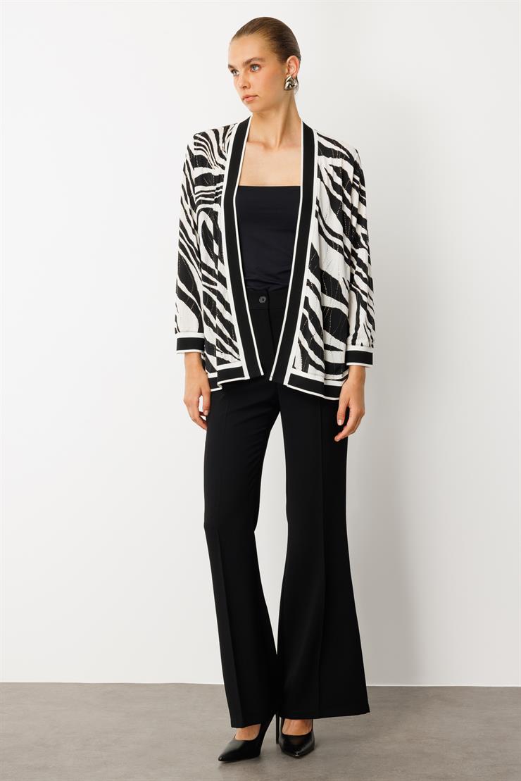 Modailgi  Zebra Desen Ribanalı Ceket Zebra