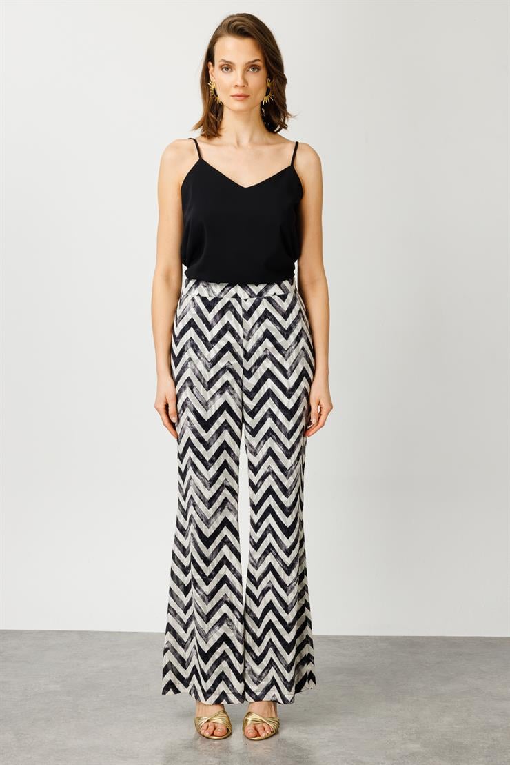 Modailgi  Zikzak Emprime Desenli Pantolon - 7547 Orijinal