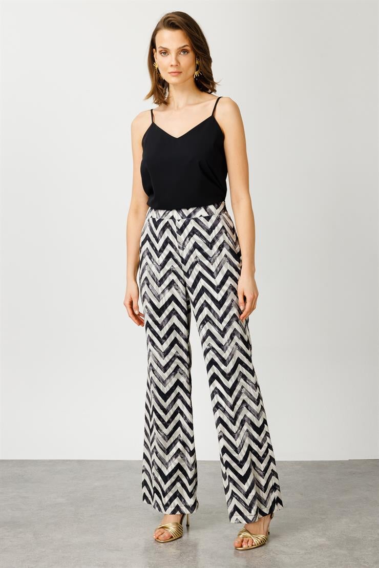 Modailgi  Zikzak Emprime Desenli Pantolon - 7547 Orijinal