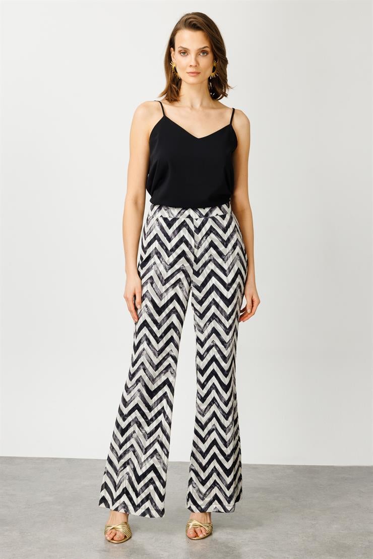 Modailgi  Zikzak Emprime Desenli Pantolon - 7547 Orijinal