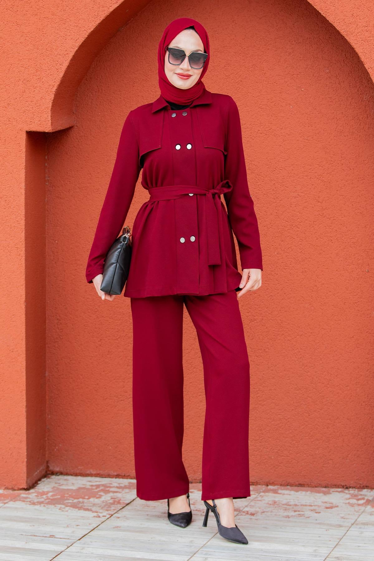 Norm Ceket Pantolon Takım-Bordo