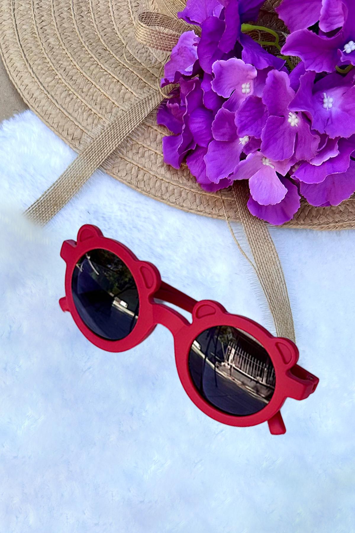 Unisex Çocuk Güneş Gözlüğü-Kırmızı