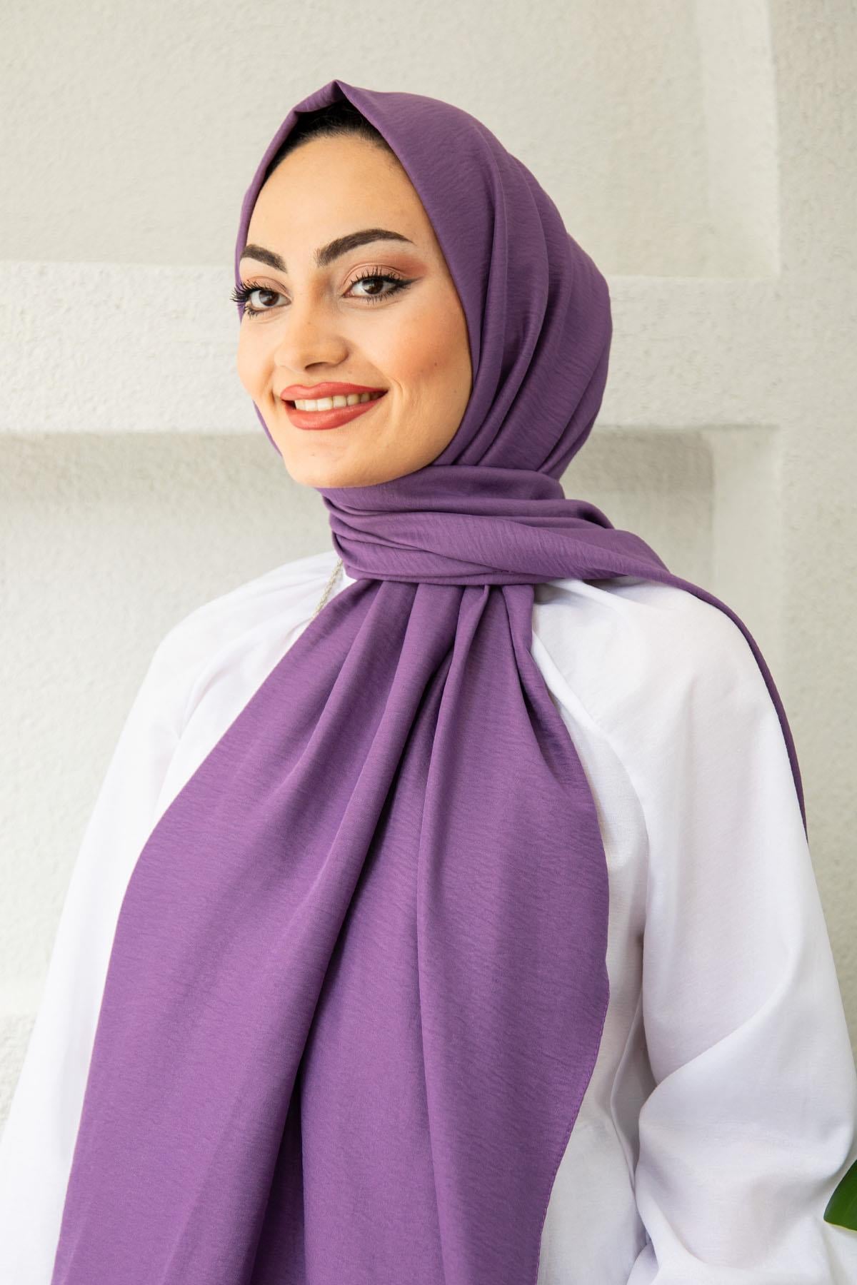 Cazz Tesettür Şal Modeli-Lila