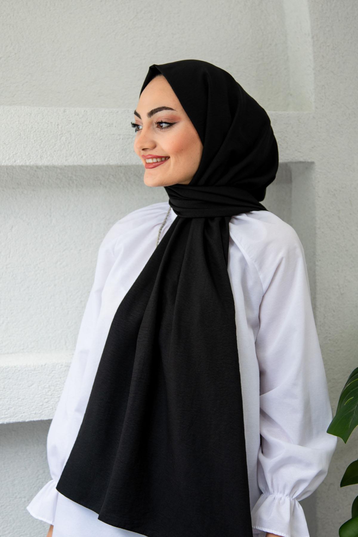Cazz Tesettür Şal Modeli-Siyah