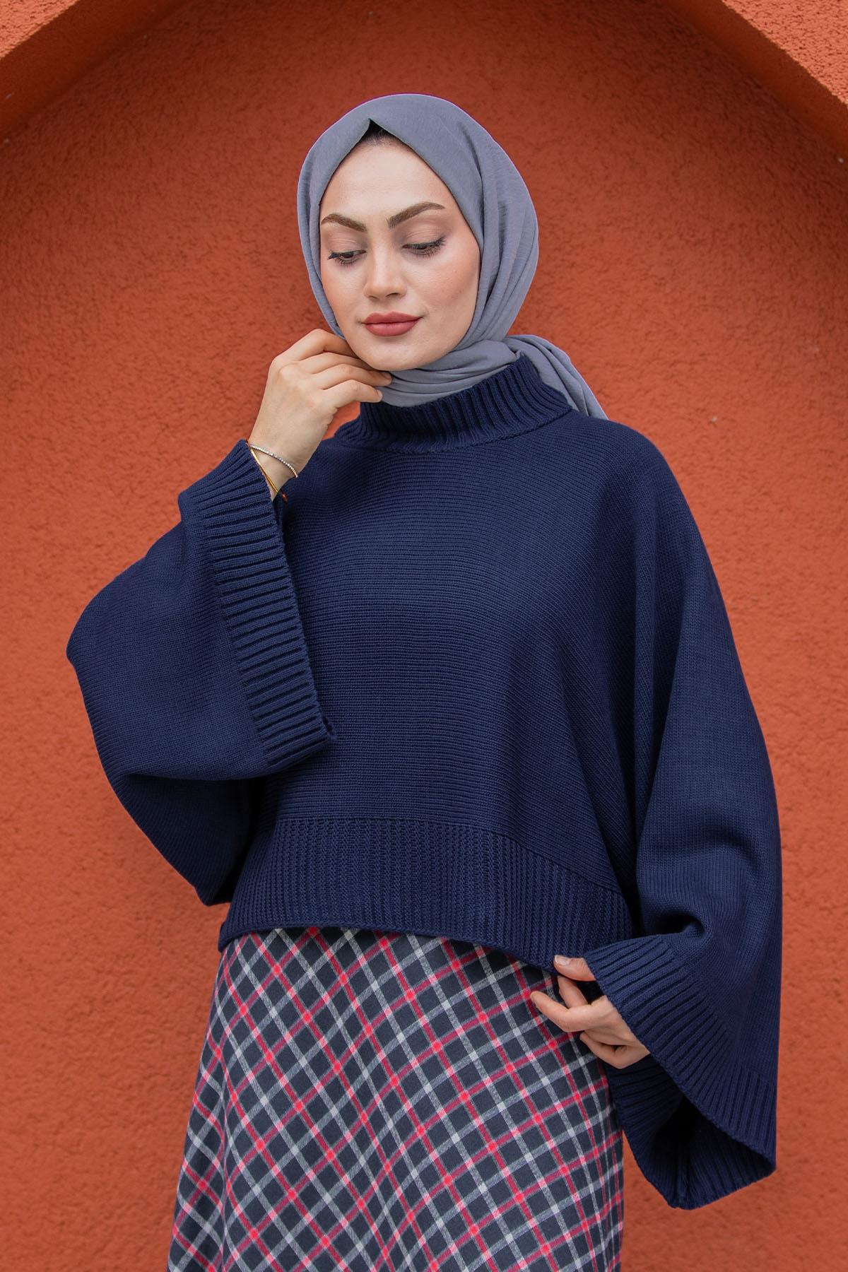 Hiss Geniş Kol Detaylı Triko Kazak-Laci