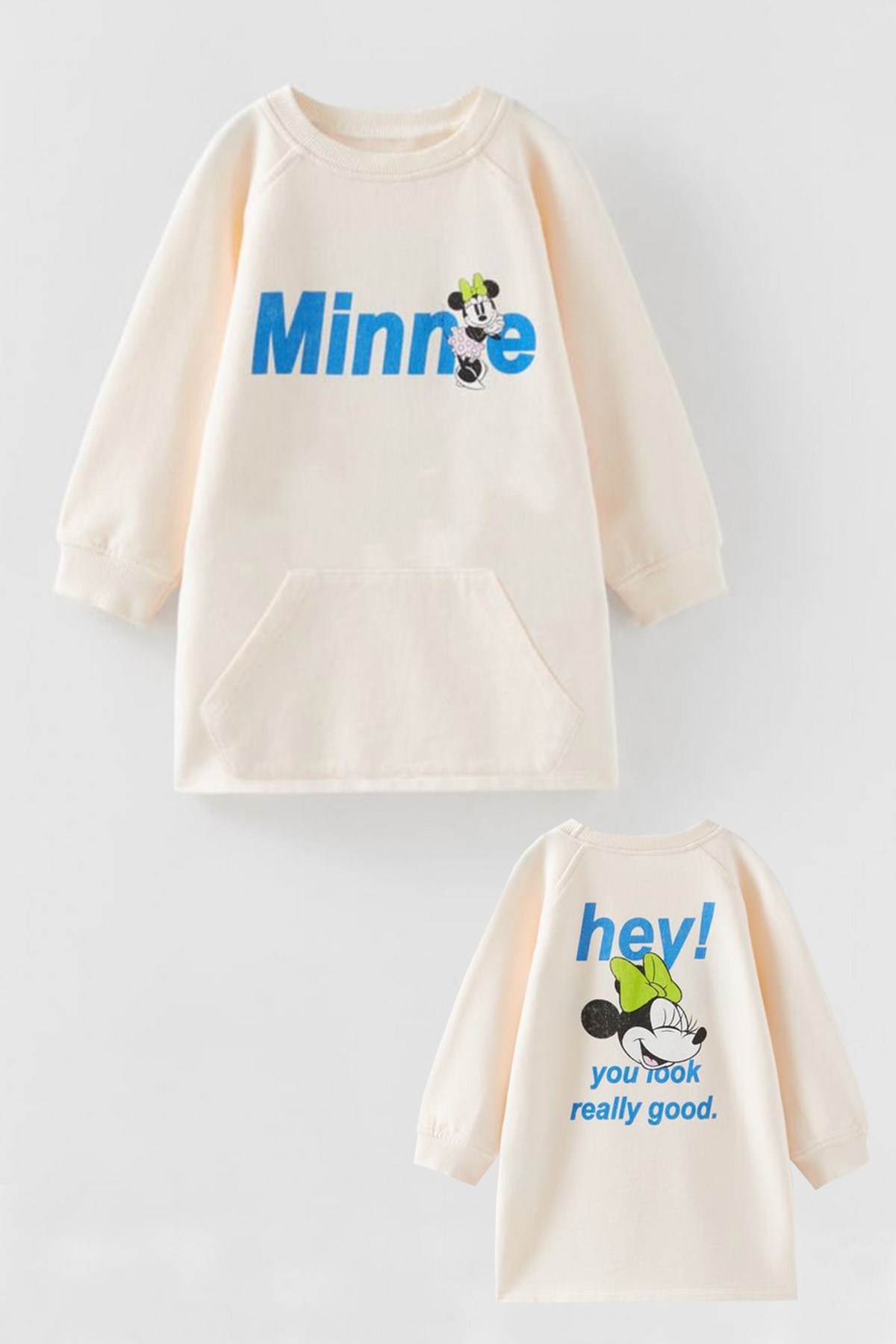 Minnie ÖN ARKA Baskılı Sweat Elbise