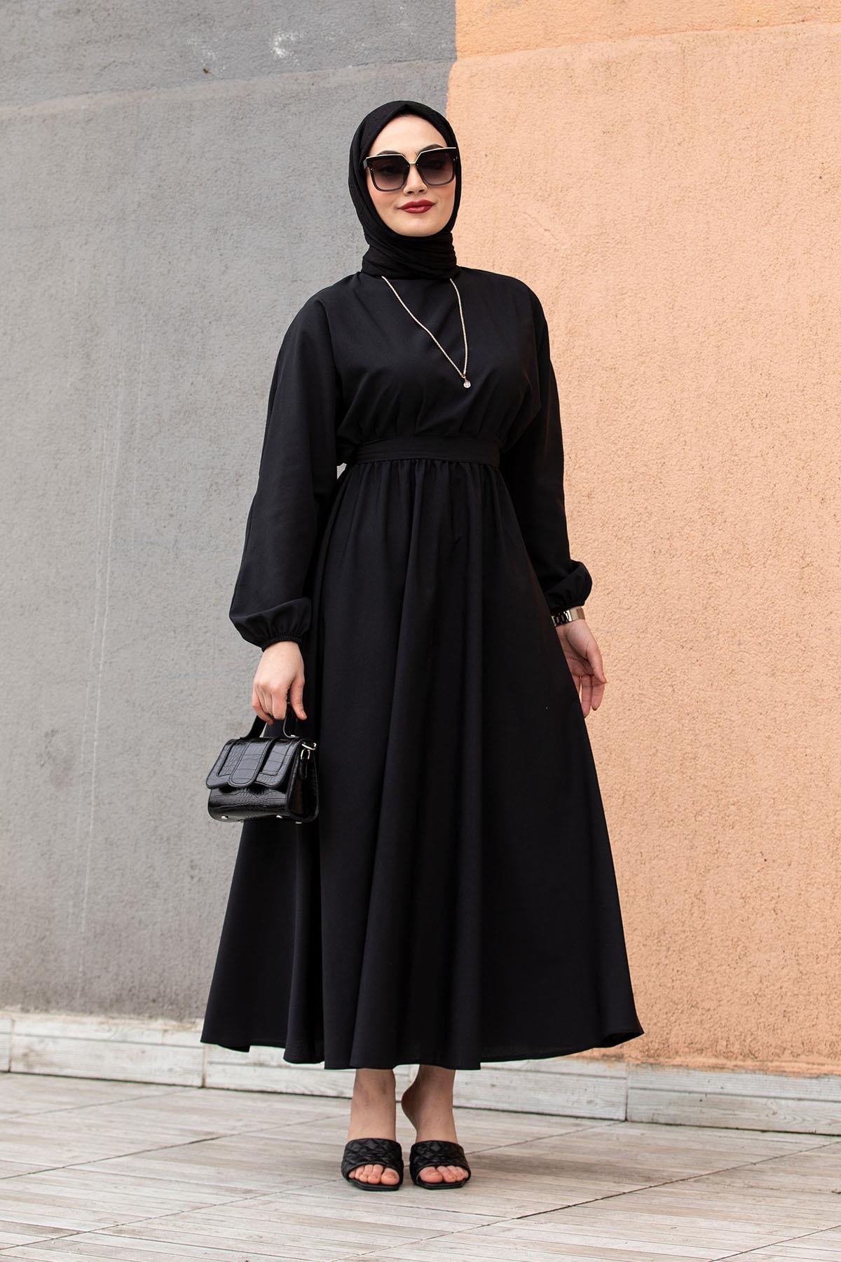 Pamuk Cotton Mevlana Elbise-Siyah