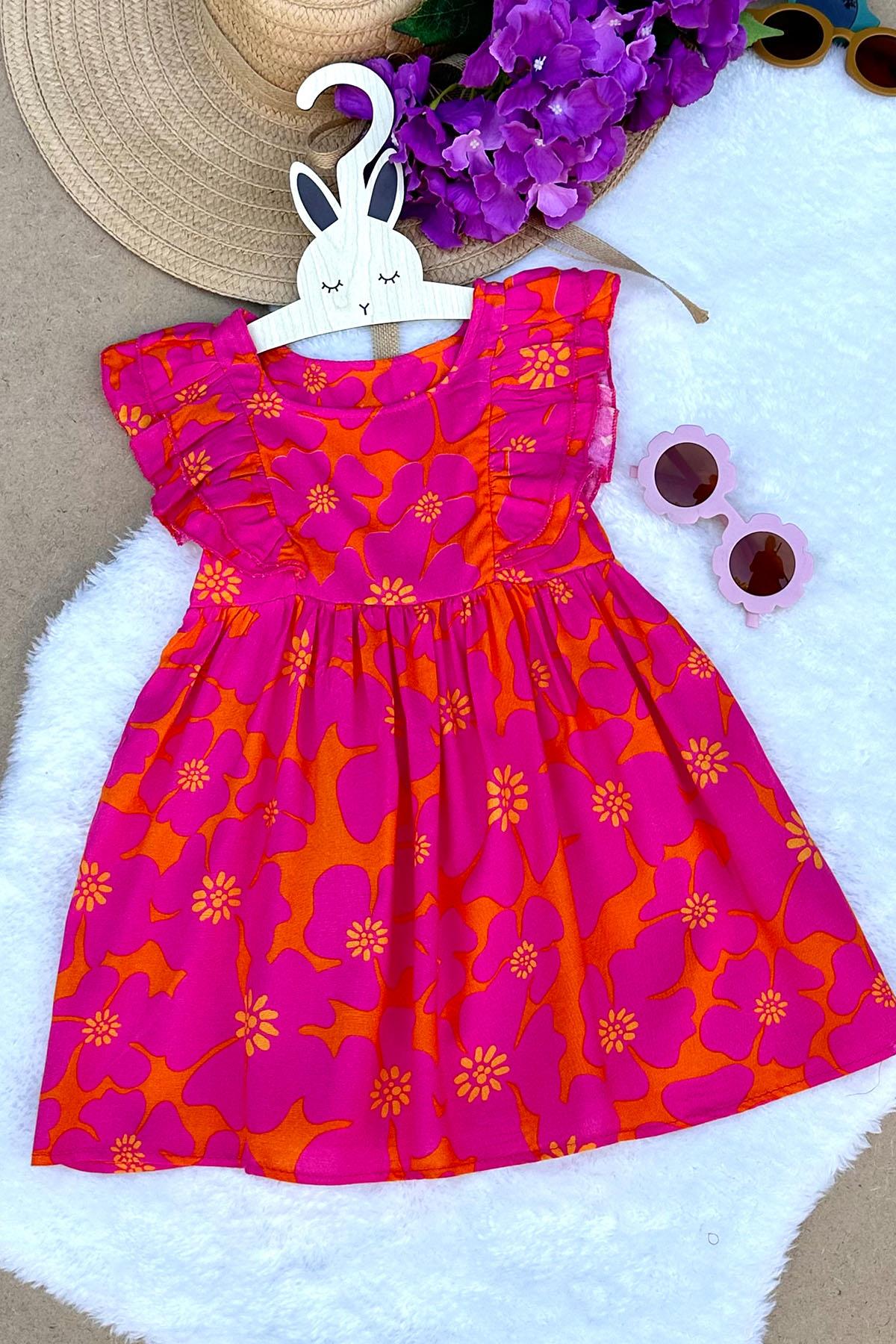 Piny Desenli Vual Kız Çocuk Elbise