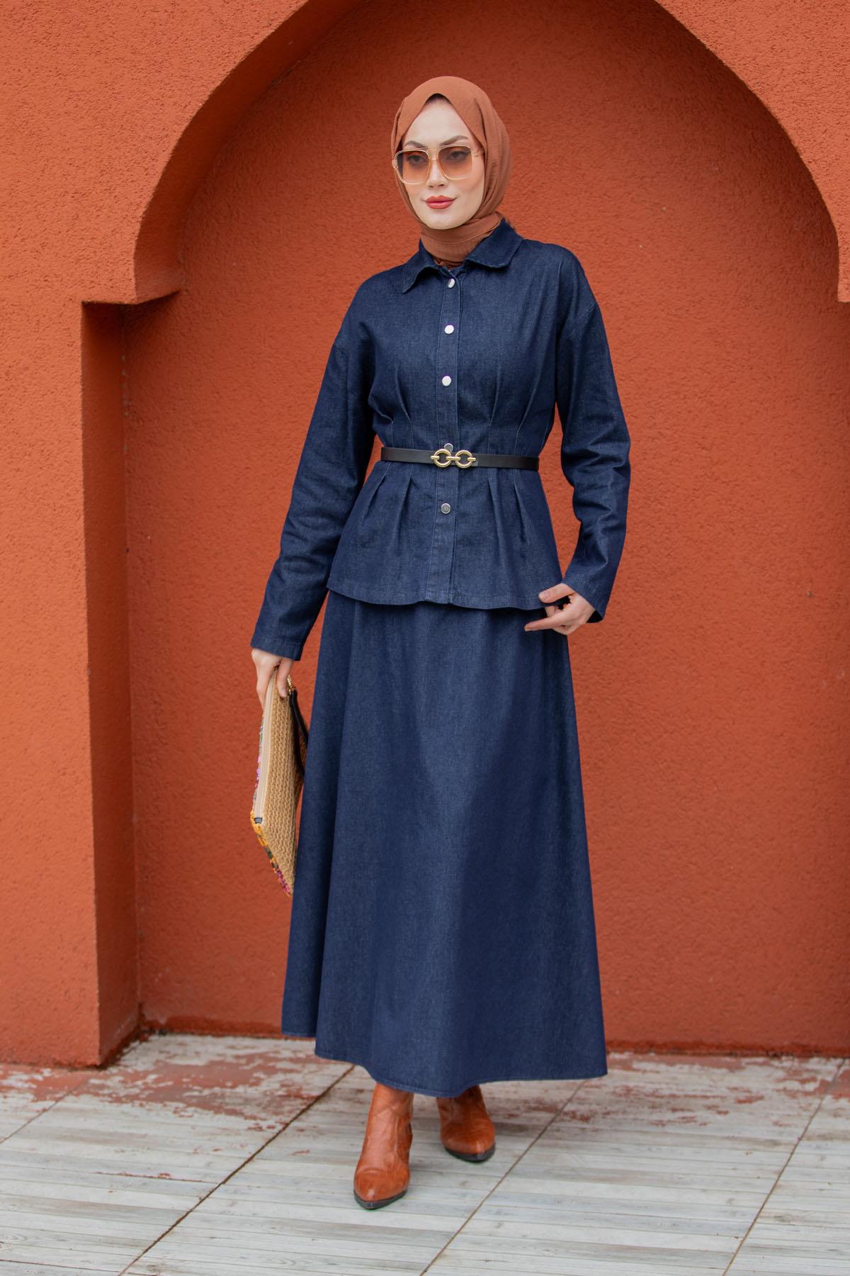 Qups Denim Etek Bluz Takım