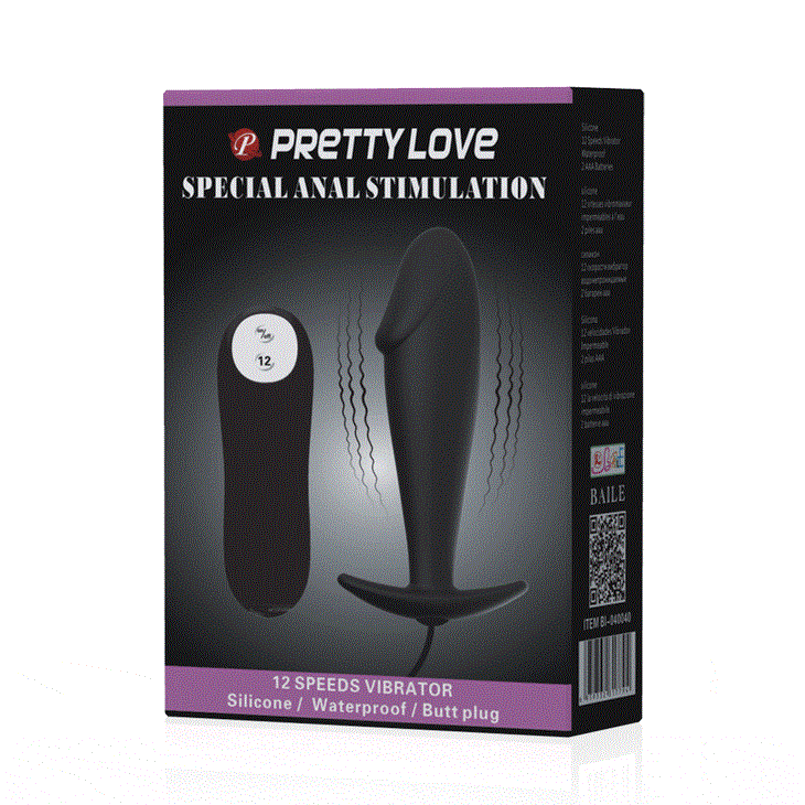 12 Titreşimli Kumandalı Vibratör Zenci Penis Anal Plug Stimülatör