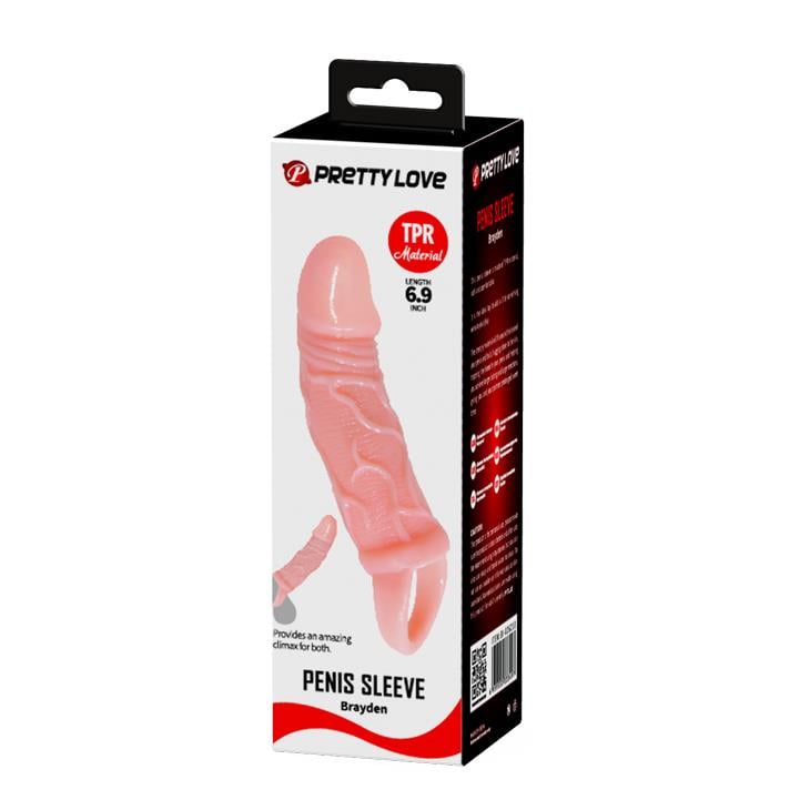 Breyden 18 Cm Uzatmalı 3 Cm Dolgulu Testis Halkalı Penis Kılıfı