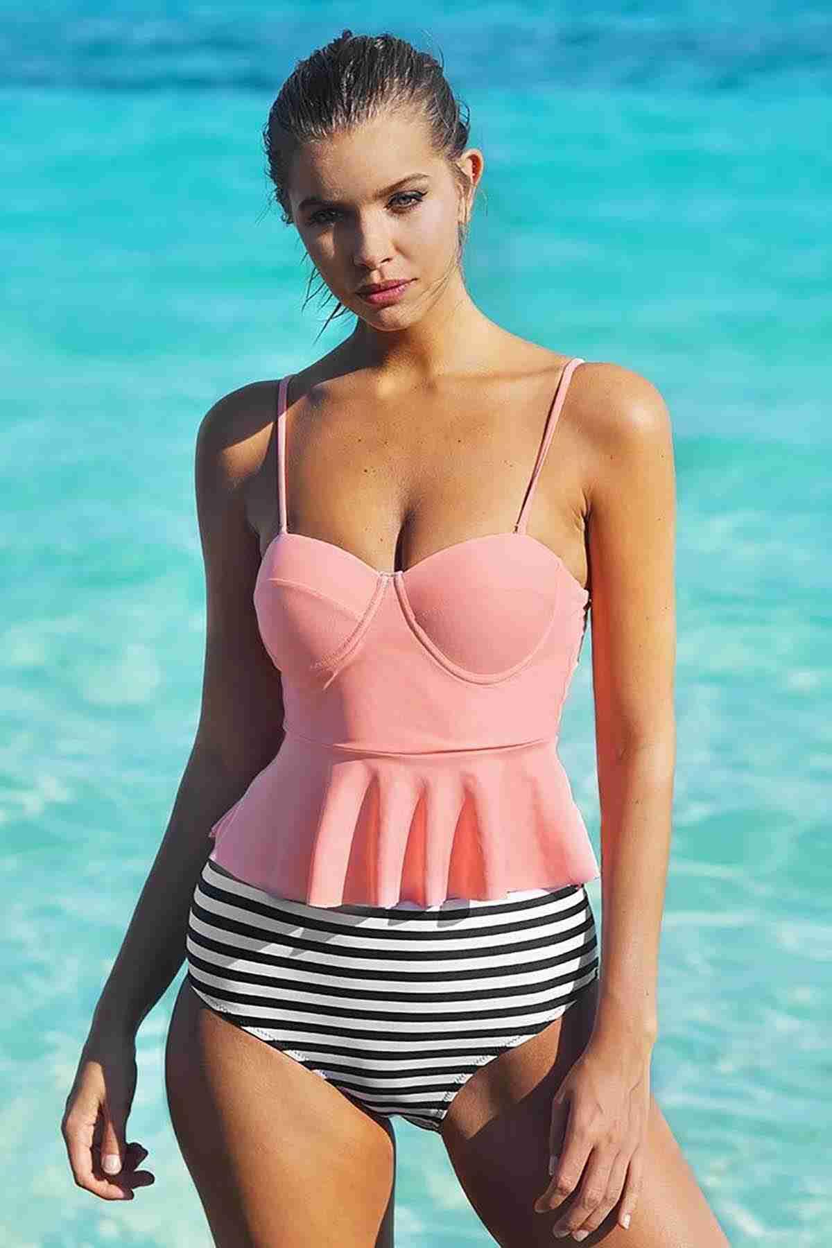 Angelsin Yüksek Bel Bikini Alt Çok Renkli