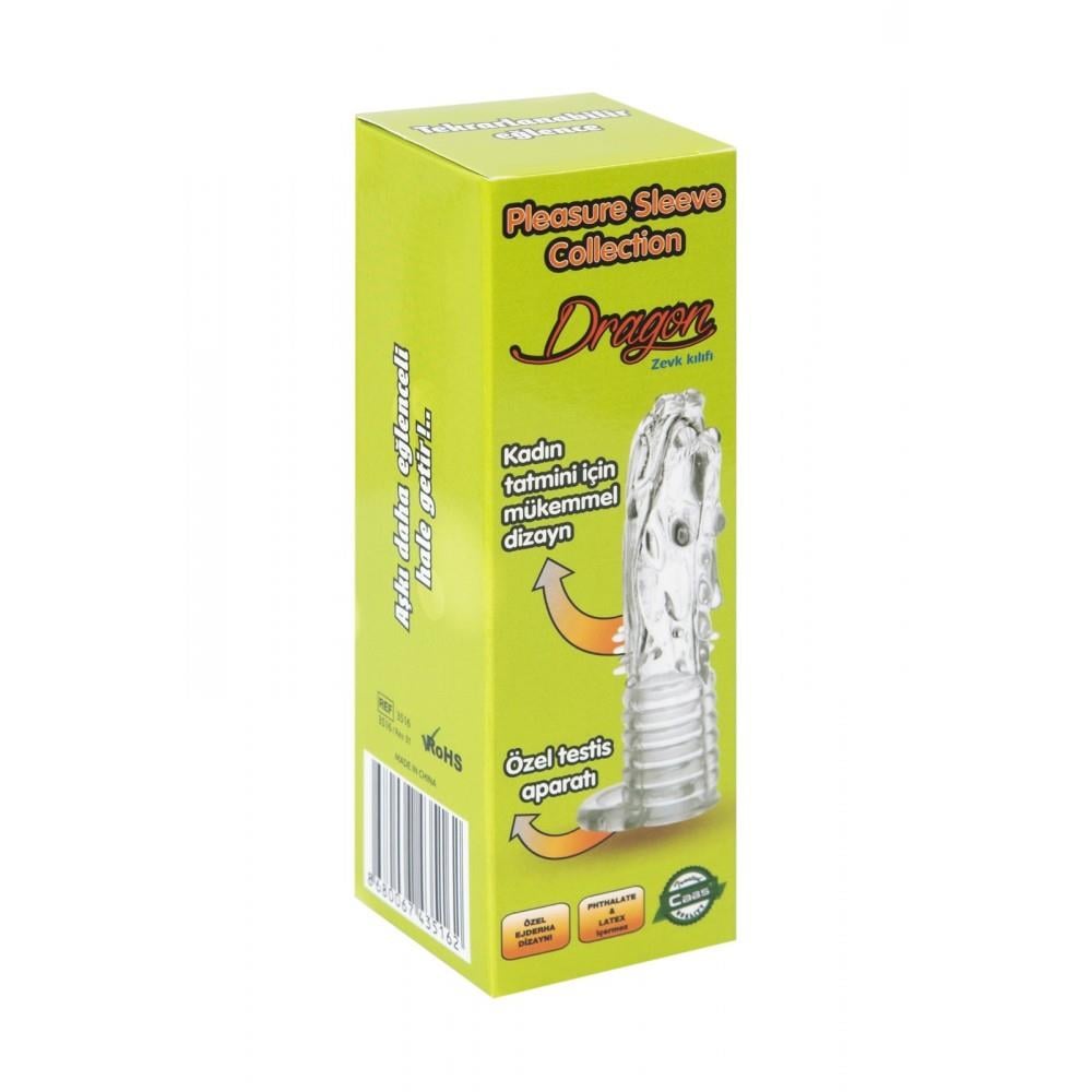 Dragon Testis Aparatlı Tırtıklı Penis Kılıfı