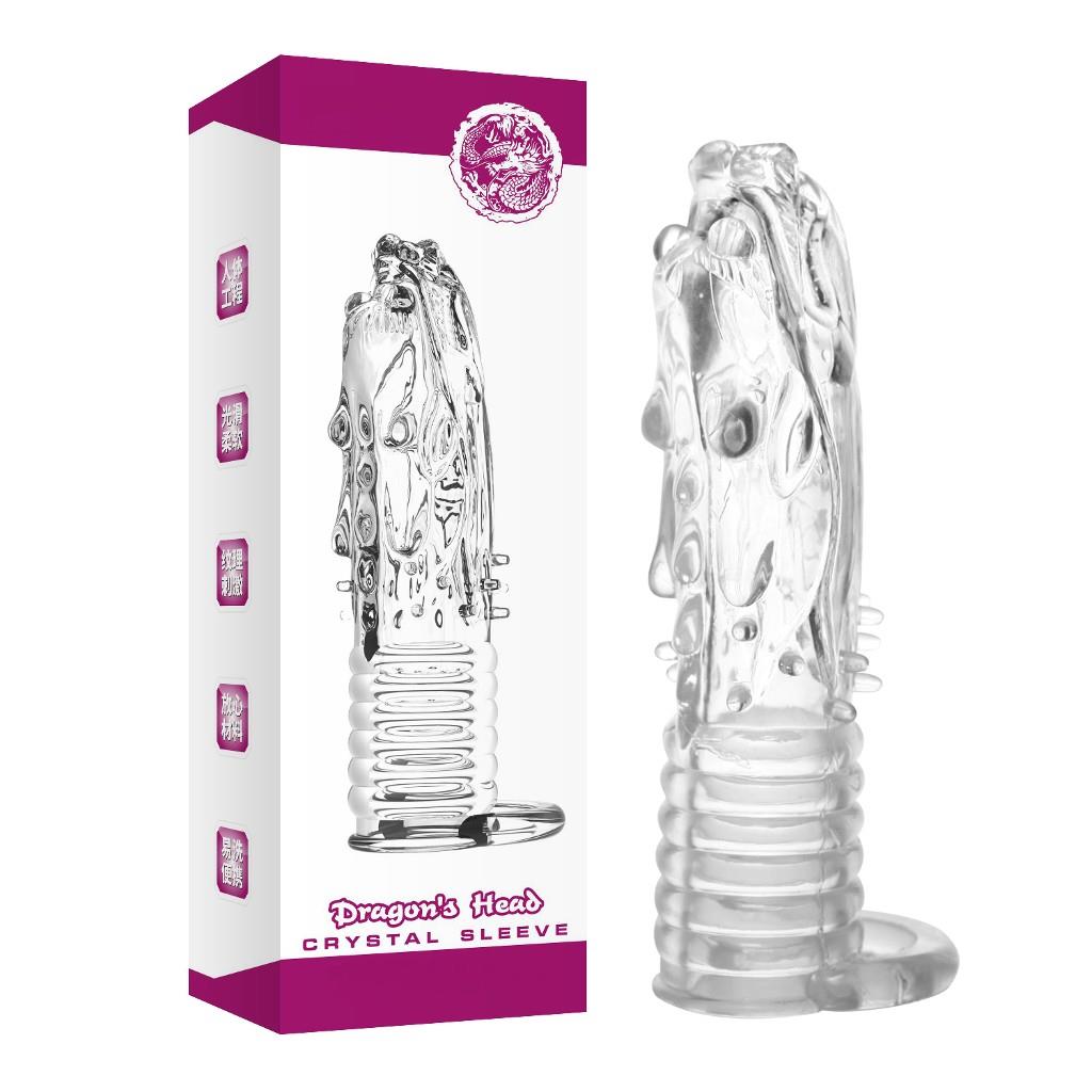 Klitoris Uyarıcı Dildo Silikon Penis Kılıfı Uzatmalı Şeffaf Kılıf