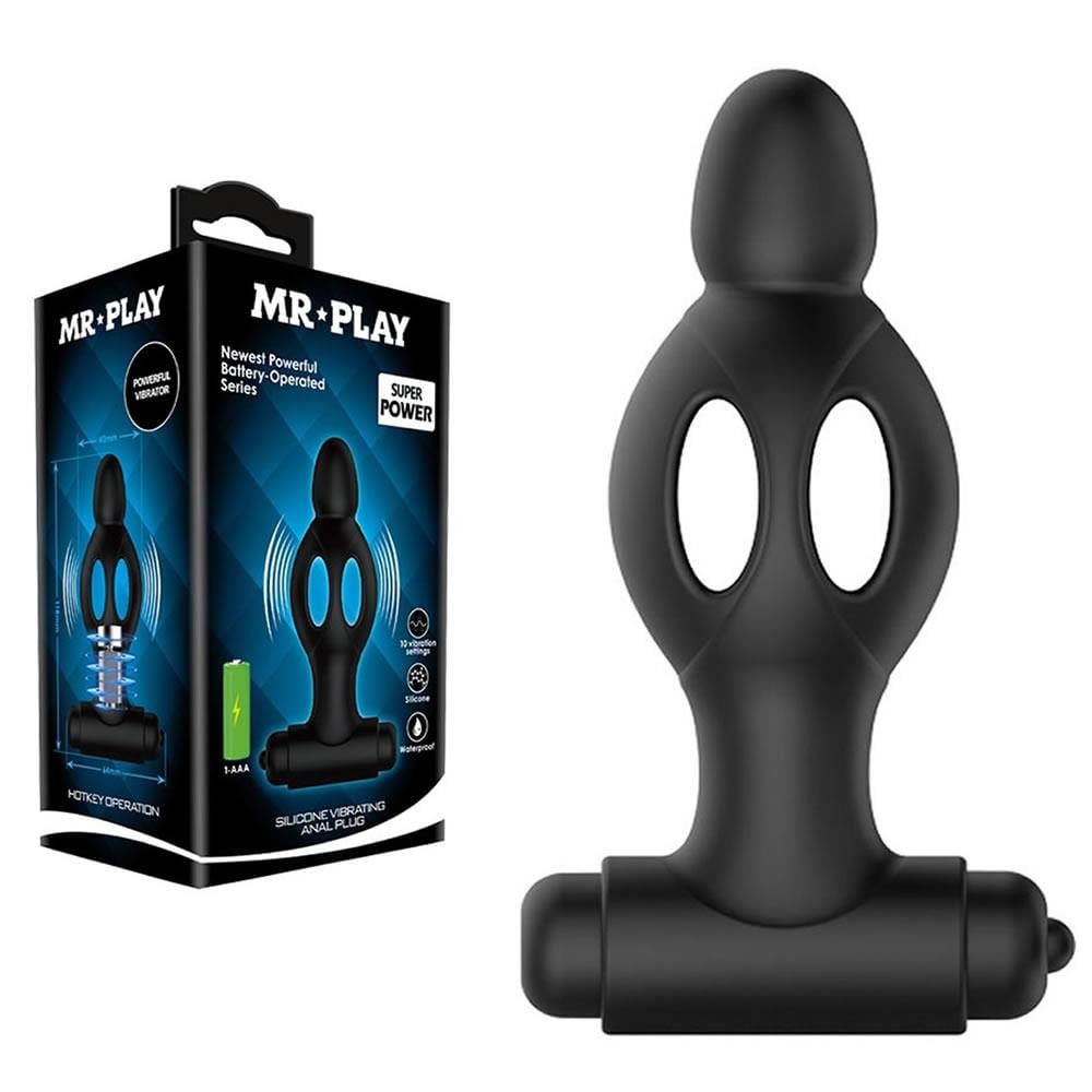 Mr.play 10 Titreşimli Süper Kalite Silikon Anal Vibratör Anal Tıkaç Mastürbatör