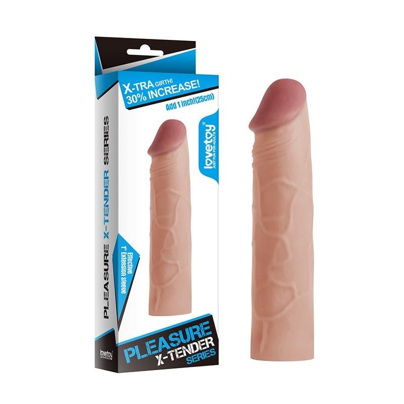 Pleasure Extender 3 Cm Dolgulu Realistik Penis Kılıfı Prezervatif