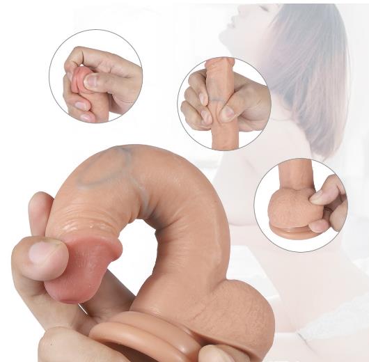 Silikon Serisinden 17 Cm Yumuşak Çift Katmanlı Realistik Dildo Penis
