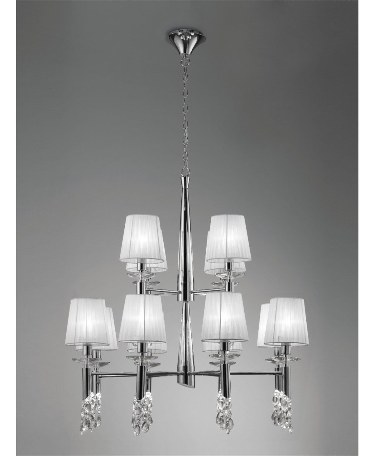 TIFFANY 8+4 KOLLU KROM AVİZE