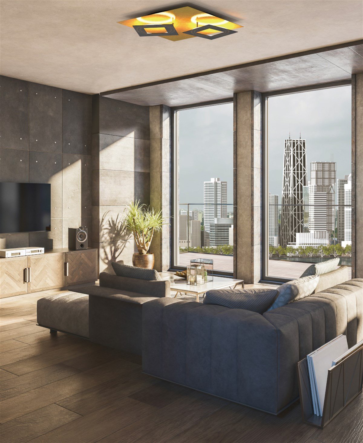 DALIA SİYAH-ALTIN PLAFONYER