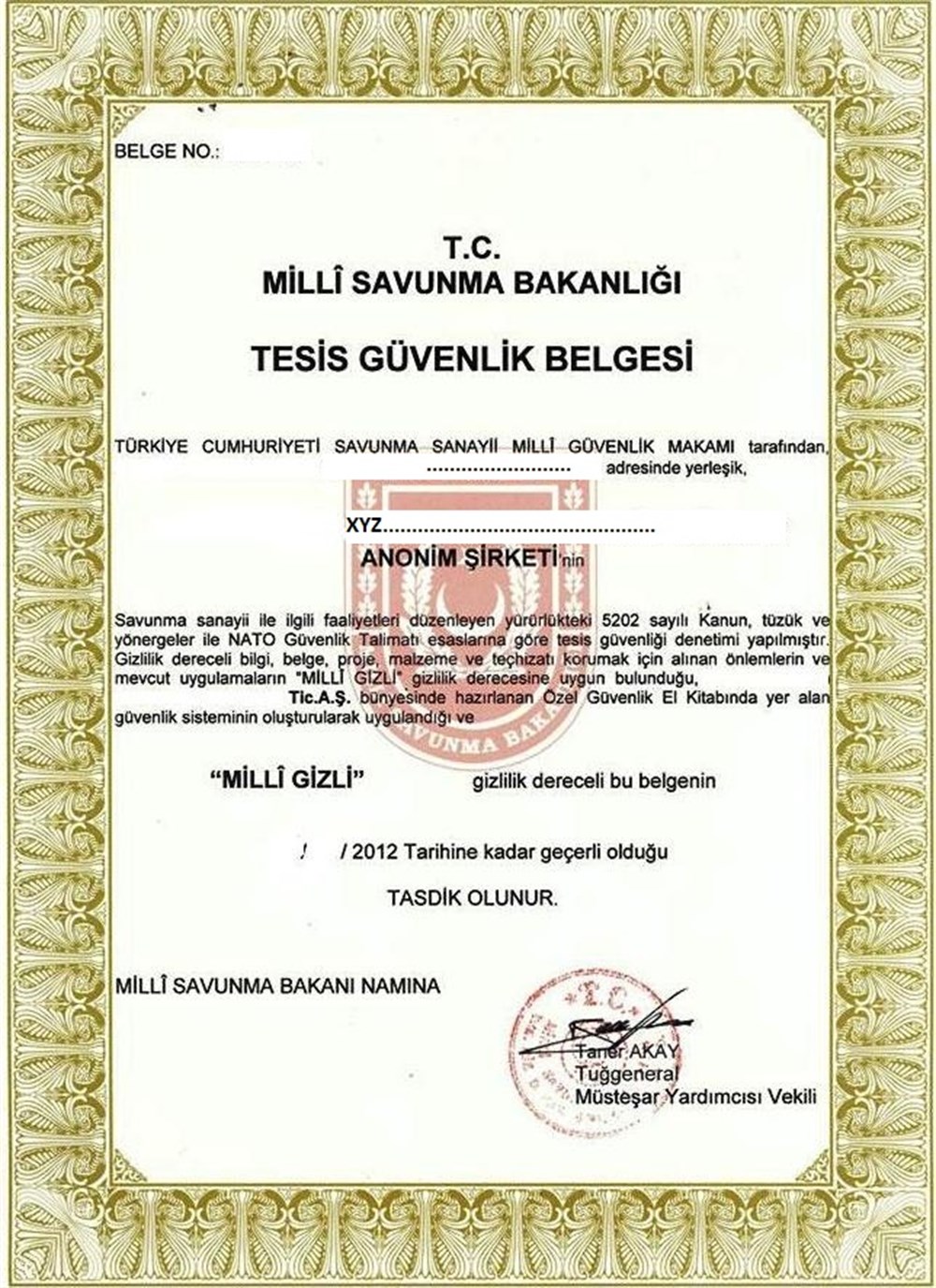 Tesis Güvenlik Belgesi Danışmanlık Hizmeti