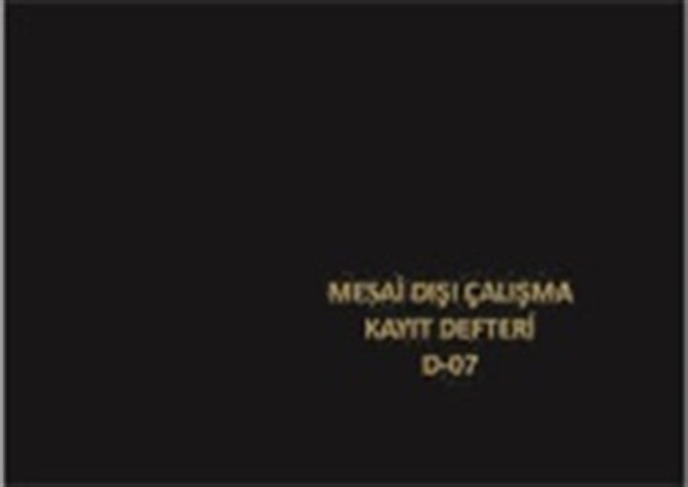 Mesai Dışı Çalışma Kayıt Defteri