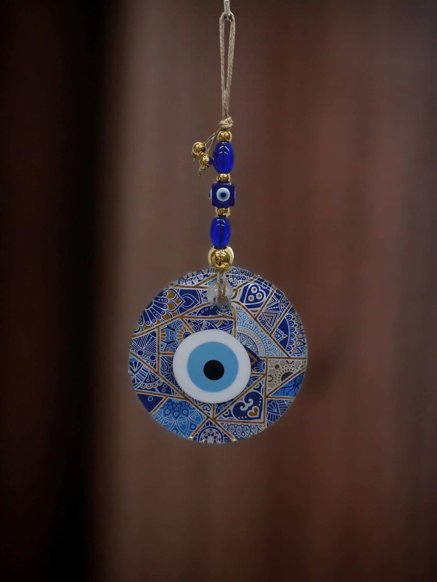 Şefaf Cam Nazar Duvar Süsü (13CM)