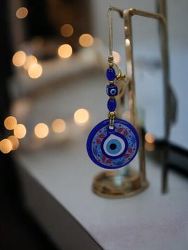 Çini Cam Nazar Duvar Süsü (9CM)