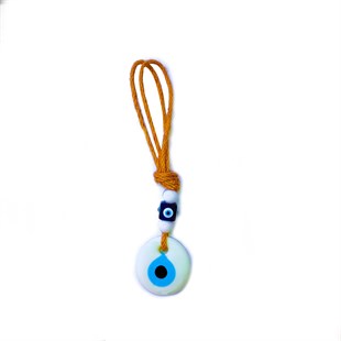 Natural Rope Glass Evil Eye in Turquoise and White Colors