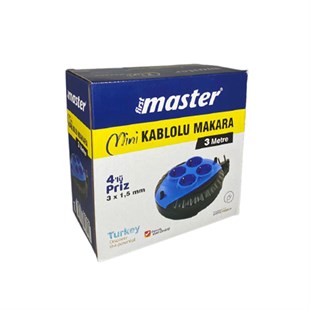 Master Mini Kablolu Makara 4'lü 3 Metre 3x1,5mm 505400