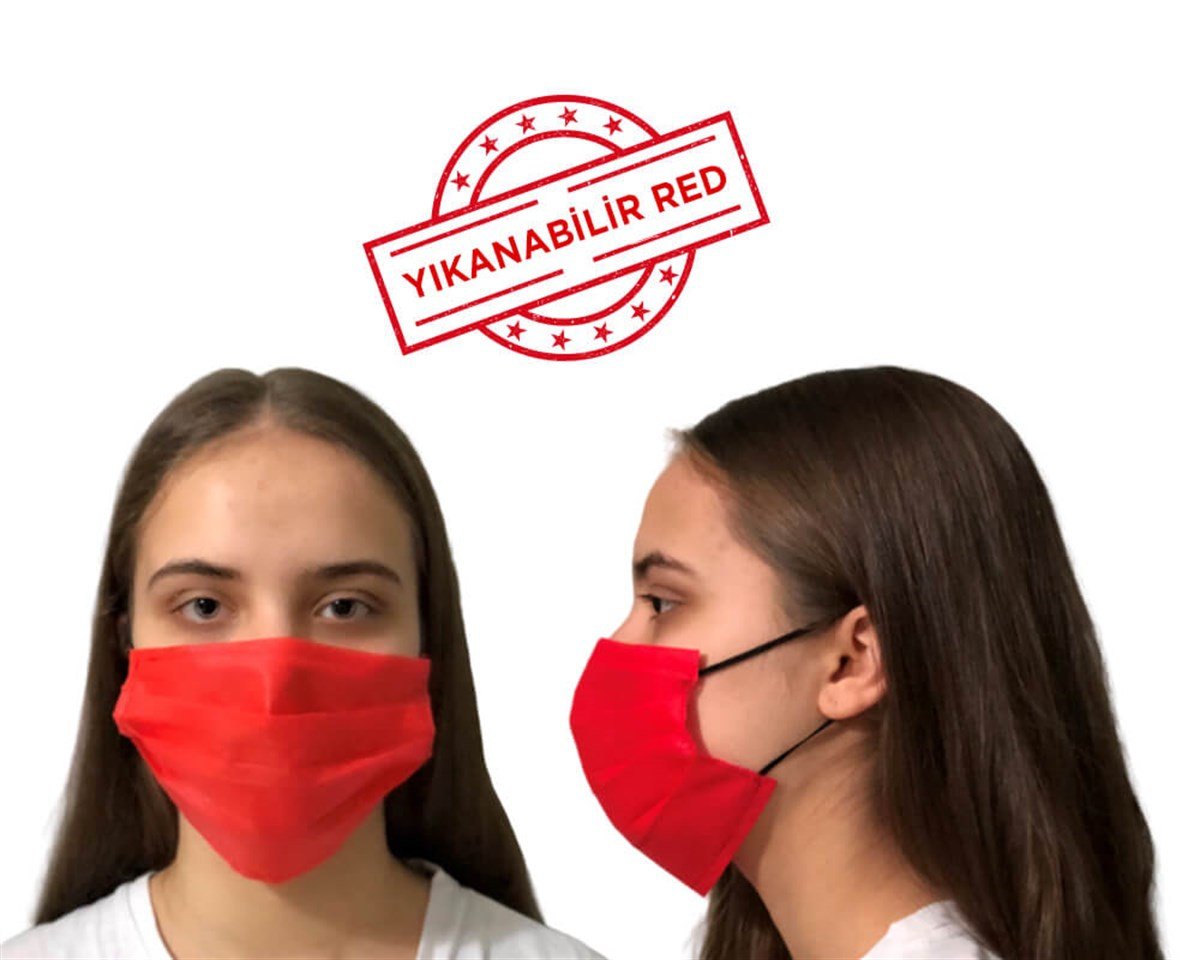 Bez Maske Kırmızı 50 Li Pkt (Yıkanabilir)