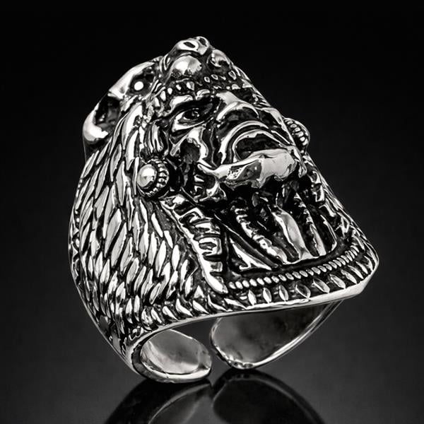 Savaşcı Motifli Zihgir Gümüş Erkek Yüzük