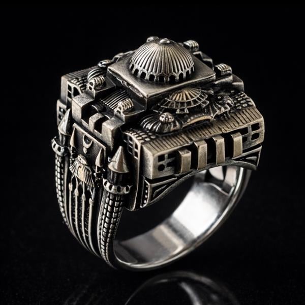 Ayasofya-i Kebir Camii Tararımlı Gümüş Erkek Yüzük