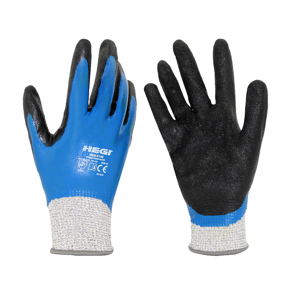 HEGI K100 D KESILME DIRENÇLI ÇIFT NITRIL KAPLI ELDIVEN NO:10