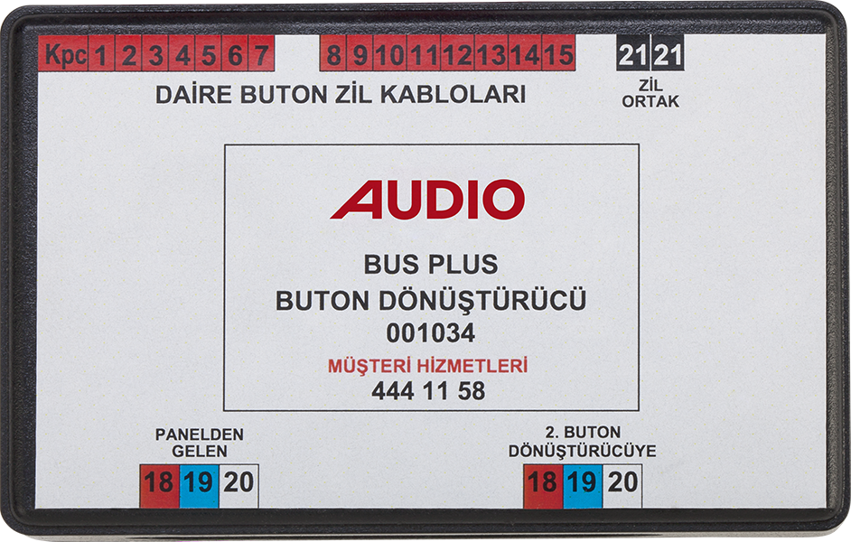 AudioAudio 001034 Dijital Panel Buton Dönüştürme Modülü 15+1 Daire İçin