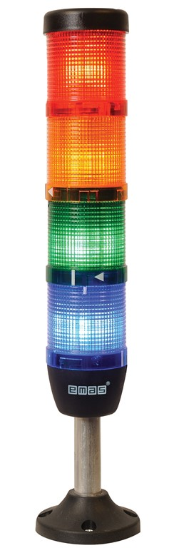 EmasEmas IK54L024XM03 IK Serisi Dört Katlı 24V AC/DC 100mm Borulu Plastik Ayaklı LED Kolon 50mm