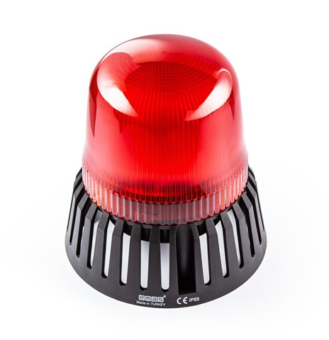 EmasEmas IT120R220Z IT Serisi Kırmızı 220V AC Buzzerlı LED Tepe Lambası 120mm