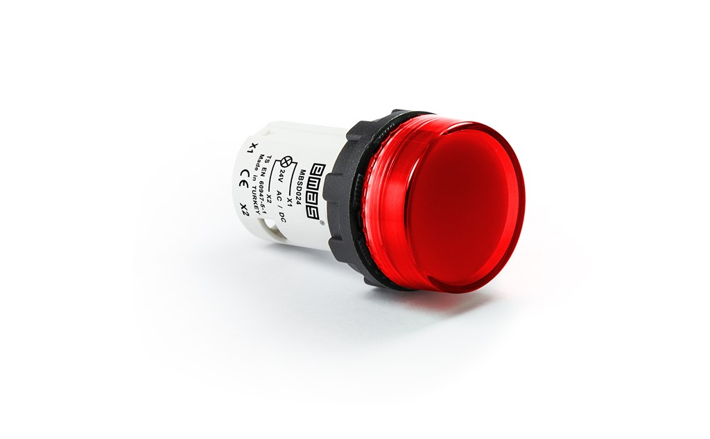 EmasEmas MBSD024K MB Serisi Plastik LED'li 24V AC/DC Kırmızı 22 mm Sinyal