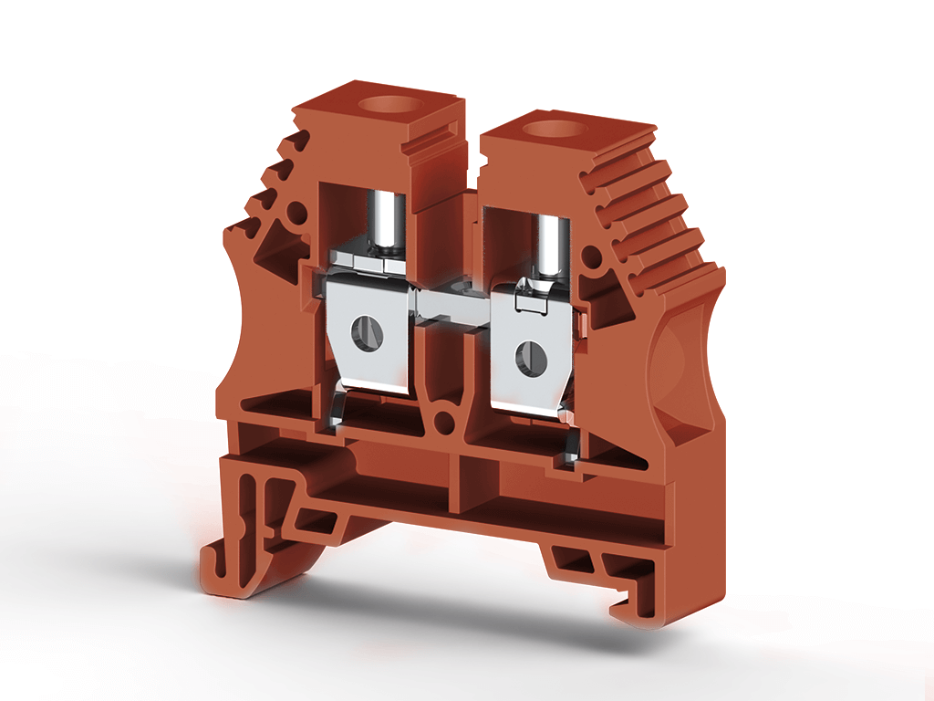 KlemsanKlemsan 304158 AVK 10 Kahve 10 mm², Vida bağlantılı, Tek katlı geçiş klemensi, Yalıtım malzemesi PA, Kahverengi