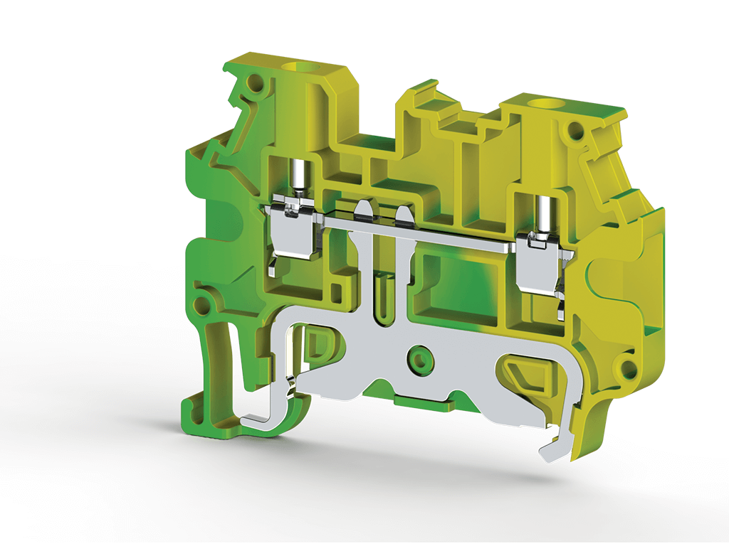 KlemsanKlemsan 334280 AVK 2.5 RT Sarı Yeşil 2,5mm², Vida bağlantılı, Tek katlı topraklama klemensi, Yalıtım malzemesi PA, Sarı