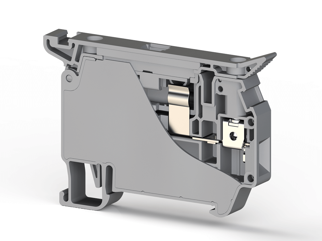 KlemsanKlemsan 353409 ASK 5 Gri 4mm², Vida bağlantılı, sigortalı ayırma klemensi(5x20-25, Yalıtım malzemesi PA, Gri